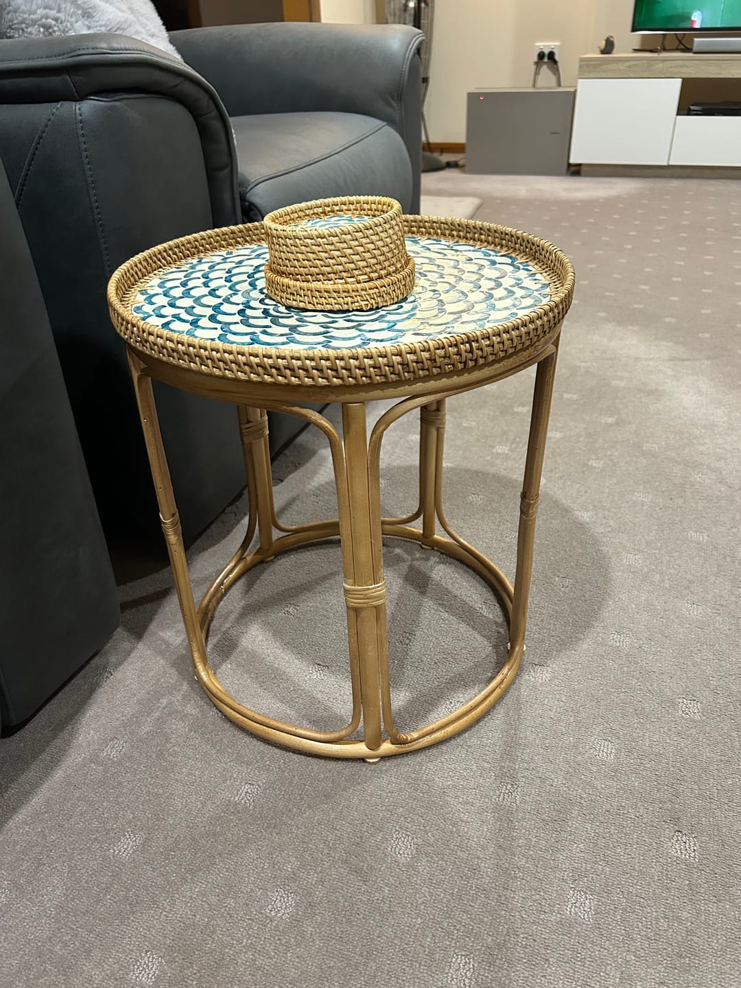 Customer photo review of Bloom Rattan Table