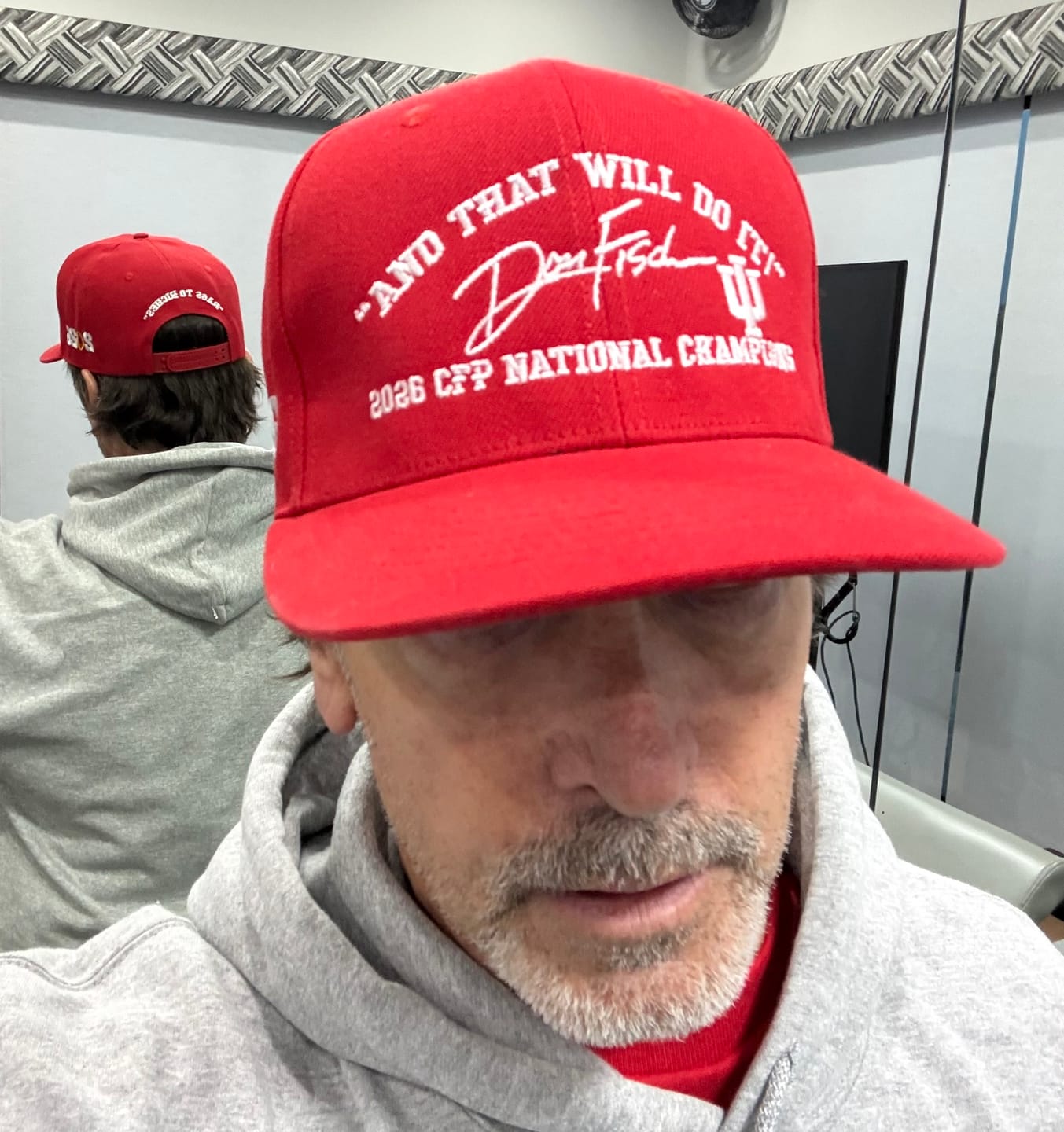 Customer photo review of Custom Red 3D Puff Embroidery Flat Embroidery Casual Sport Baseball Cap