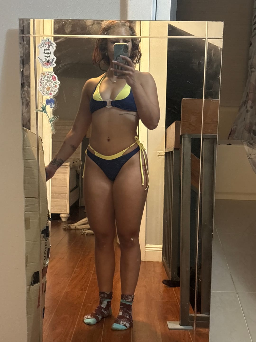 Customer photo review of Seamolly Colorblock Two Tone O Ring Double Layer Bikini Set