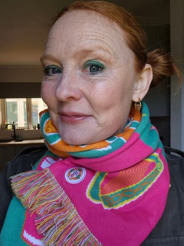 Customer photo review of Symbols of Éire Scarf | Aoife Cawley Art