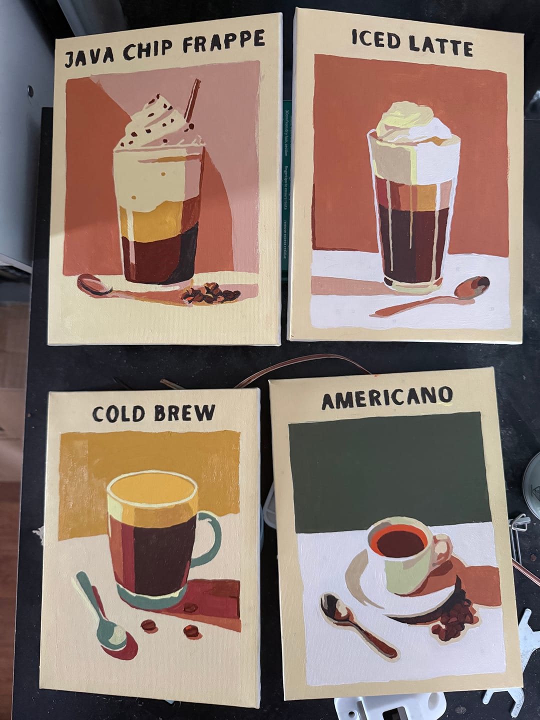 Customer photo review of 9 Mini Paintings – Coffee Poster Set