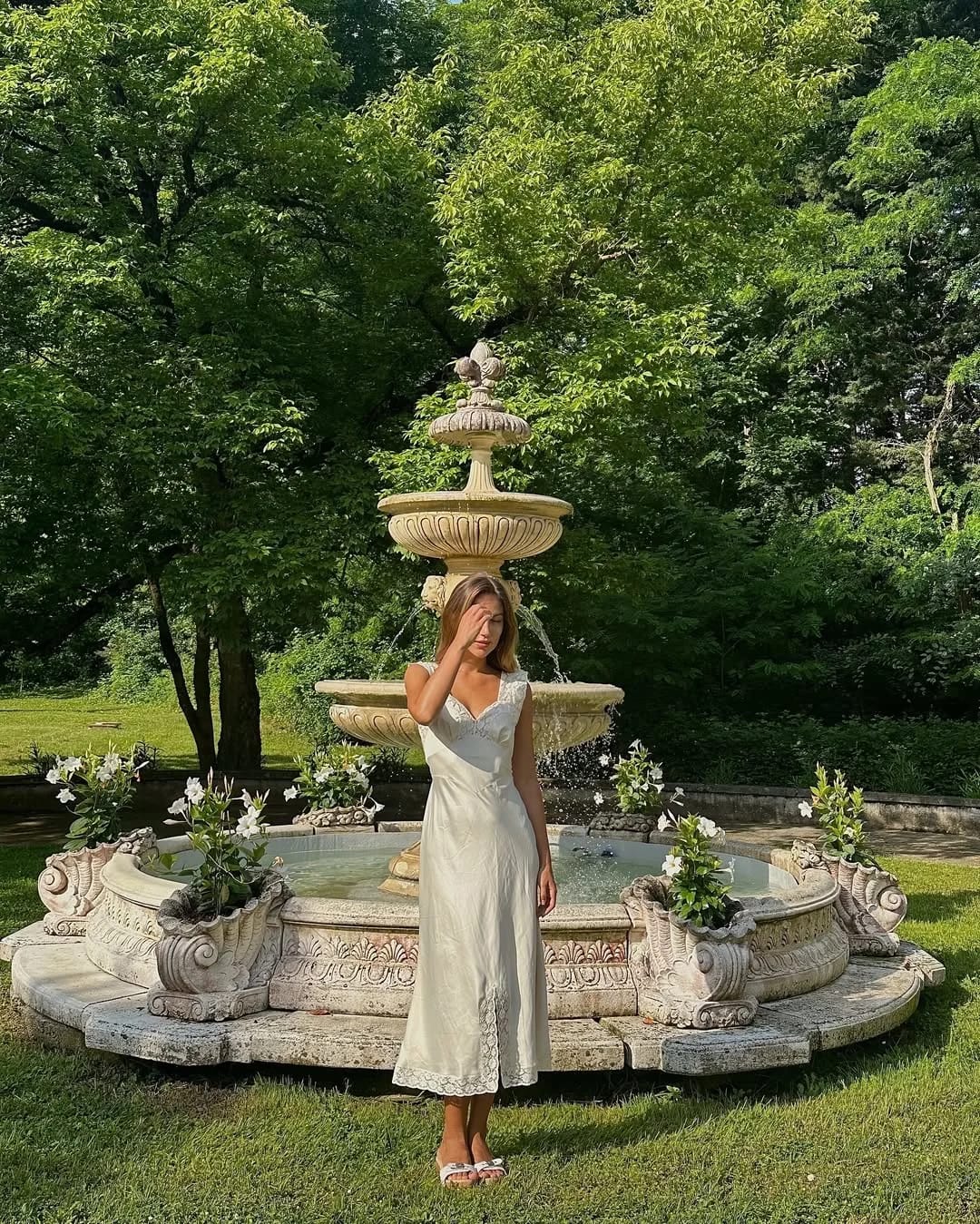 Customer photo review of Piper Satin Lace Maxi Dress