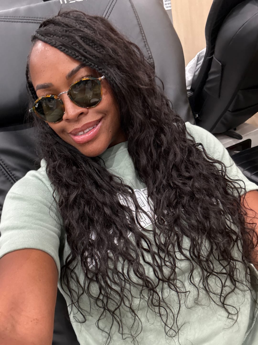 Customer photo review of Crochet Mermaid Braids with Loose Wave Human Hair Curls