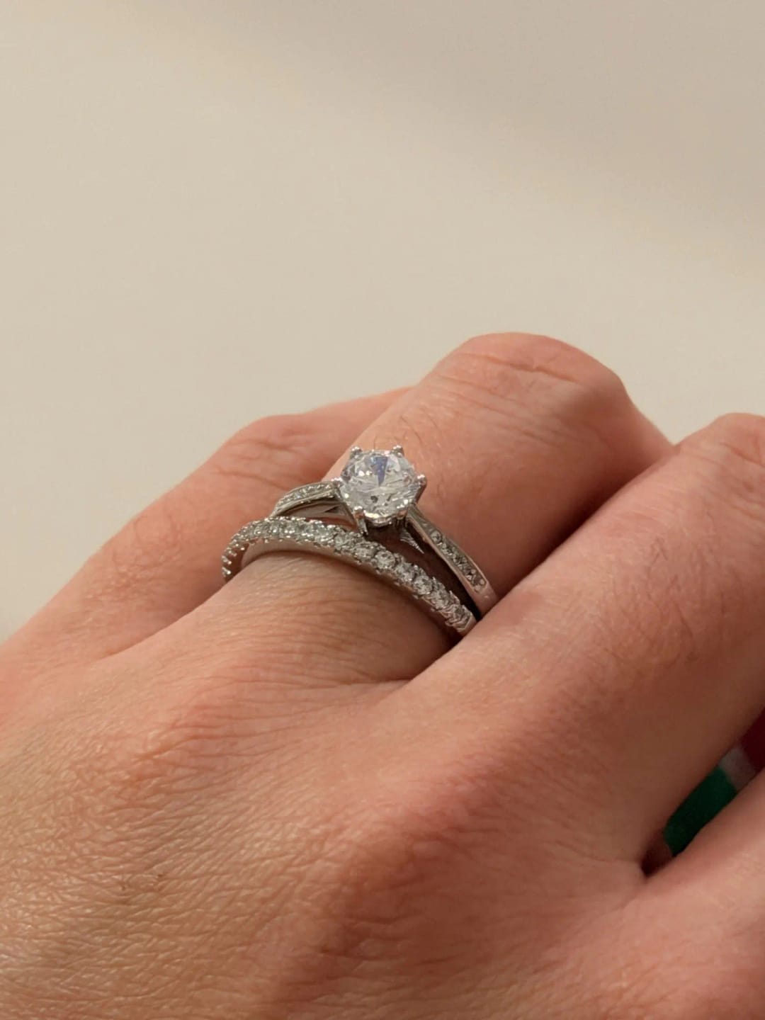 Customer photo review of 2mm Half Eternity Wedding Band