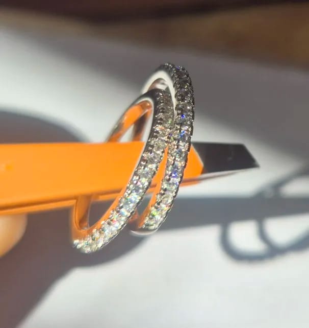 Customer photo review of 2mm Half Eternity Wedding Band