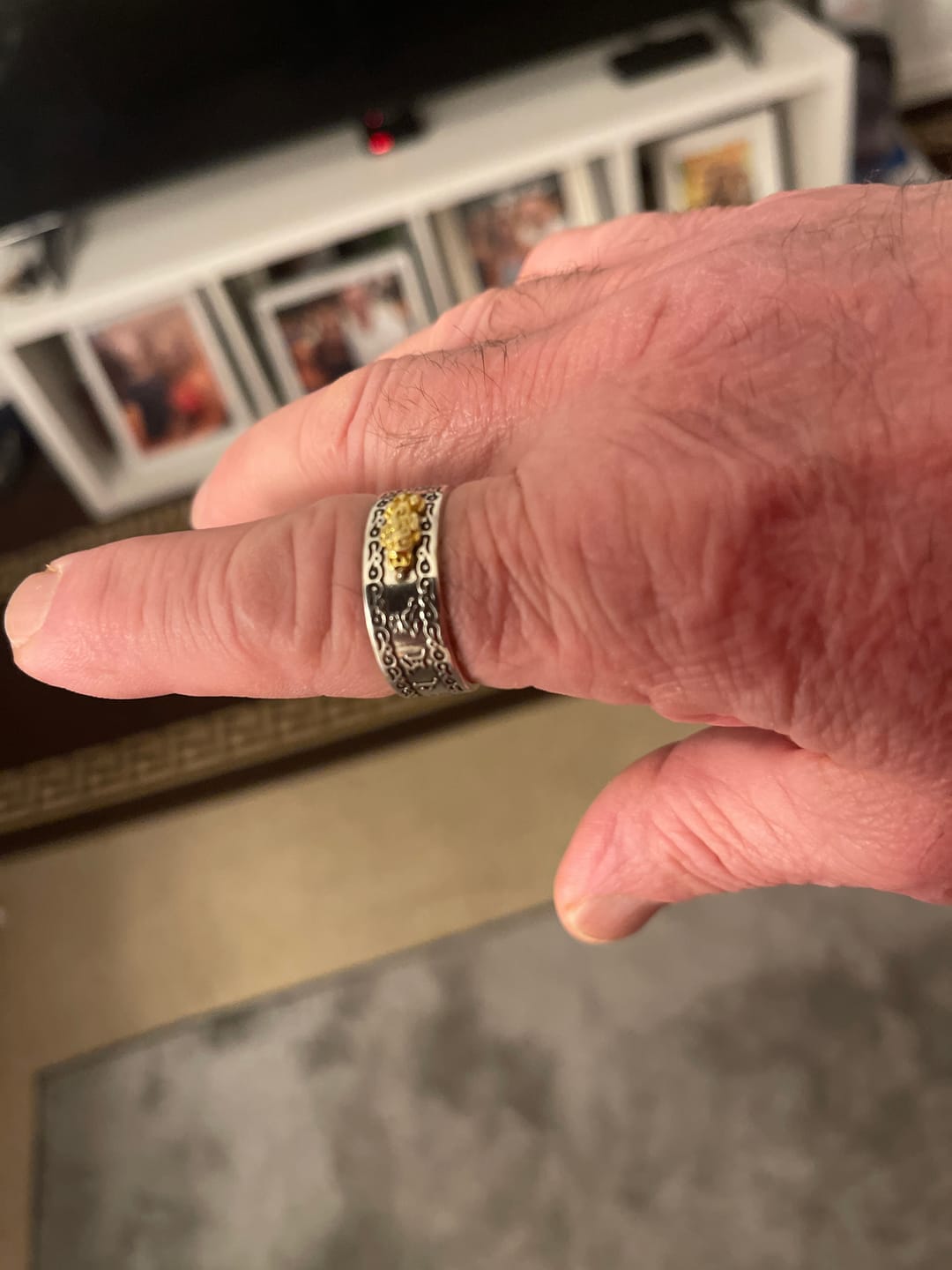 Customer photo review of FuAttract Buddhist Sacred Heart Sutra Pixiu for Manifesting Success and Protection Ring