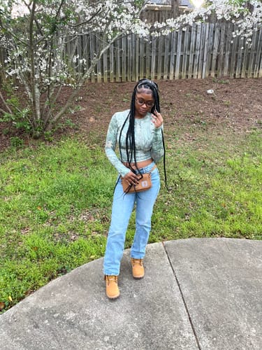 Customer photo review of CAMO LONG SLEEVE TOP