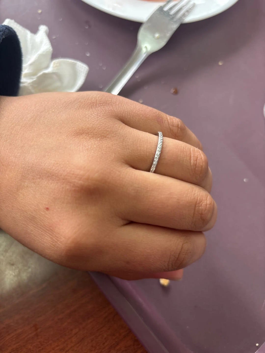 Customer photo review of 2mm Half Eternity Wedding Band