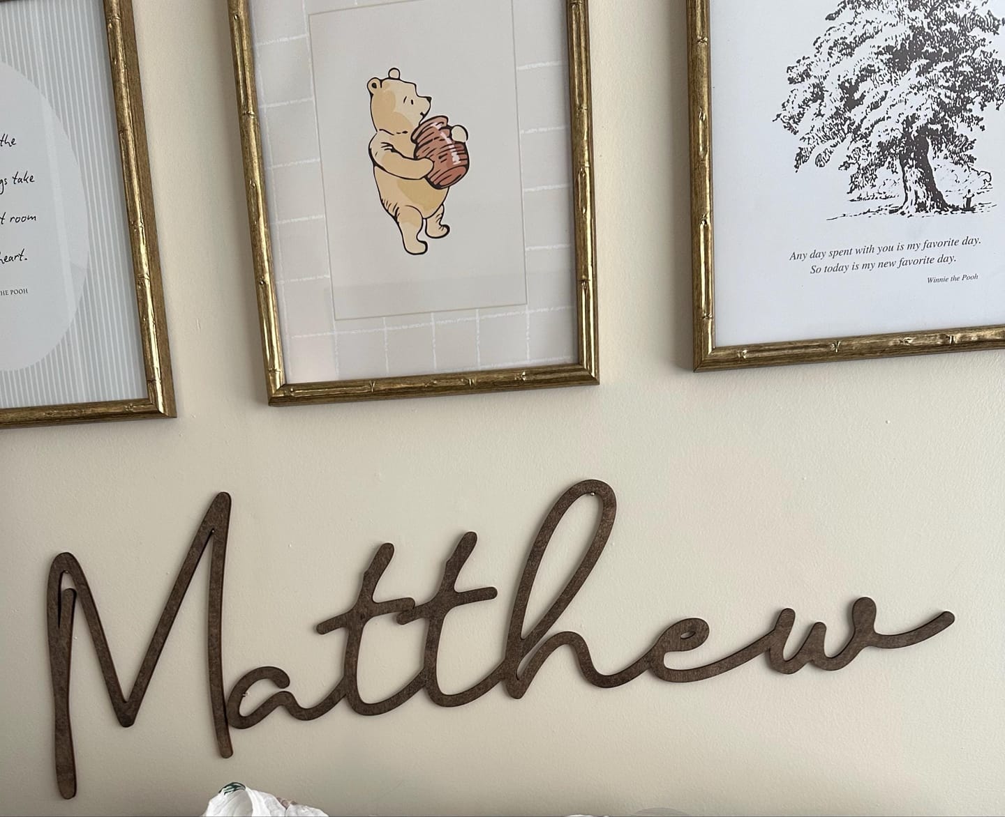 Customer photo review of Wood Name Sign