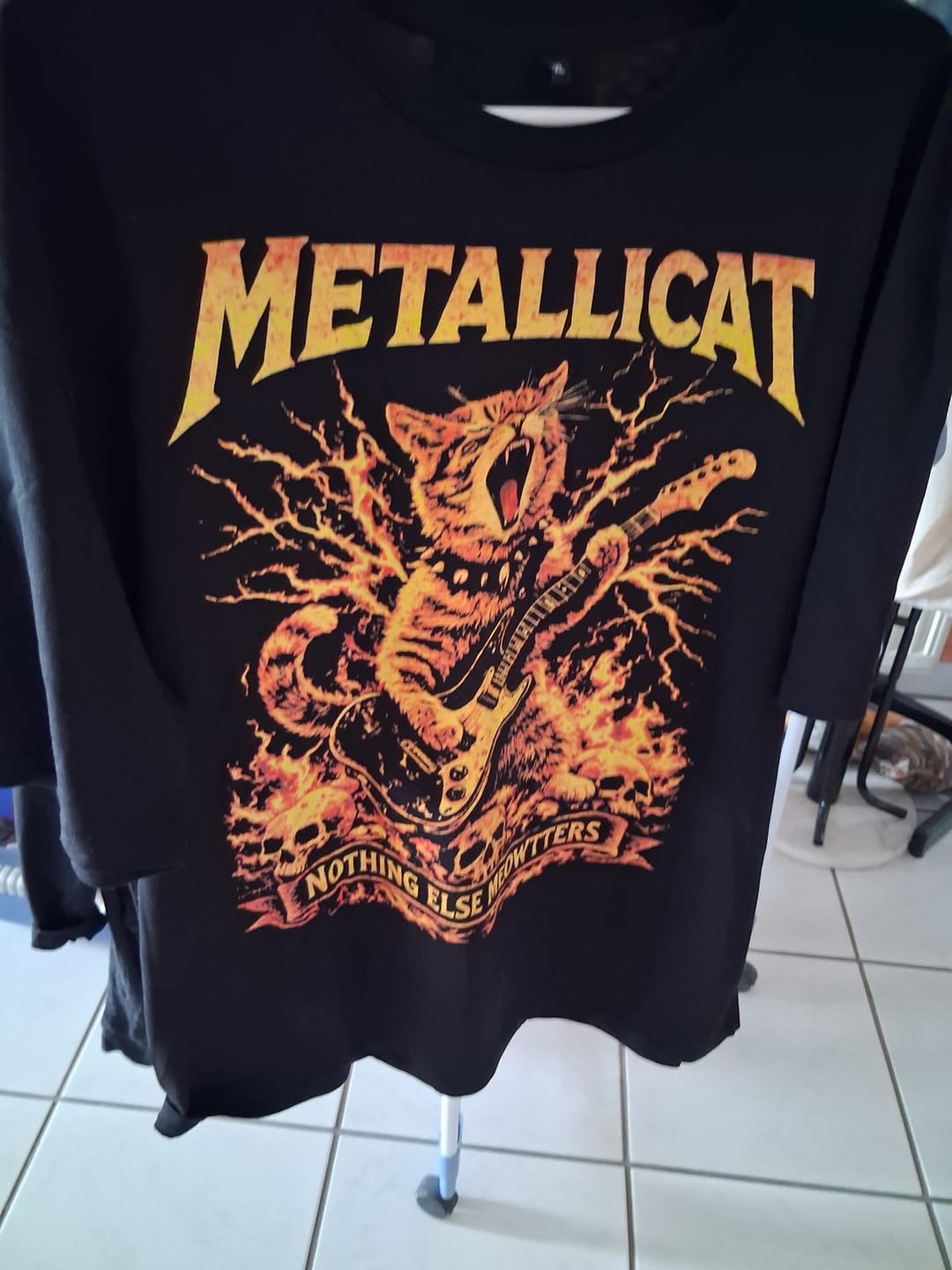 Customer photo review of Metallicat Nothing Else Meowtters T-Shirt