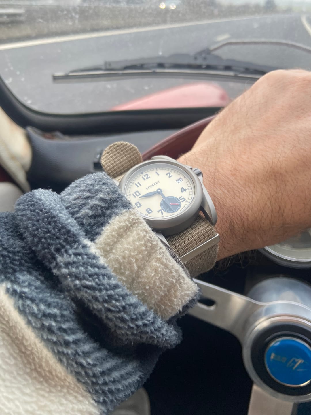 Customer photo review of VOYAGER S72 – 72-Hour Power Reserve Titanium Automatic Field Watch, 100M Water Resistant | Cream
