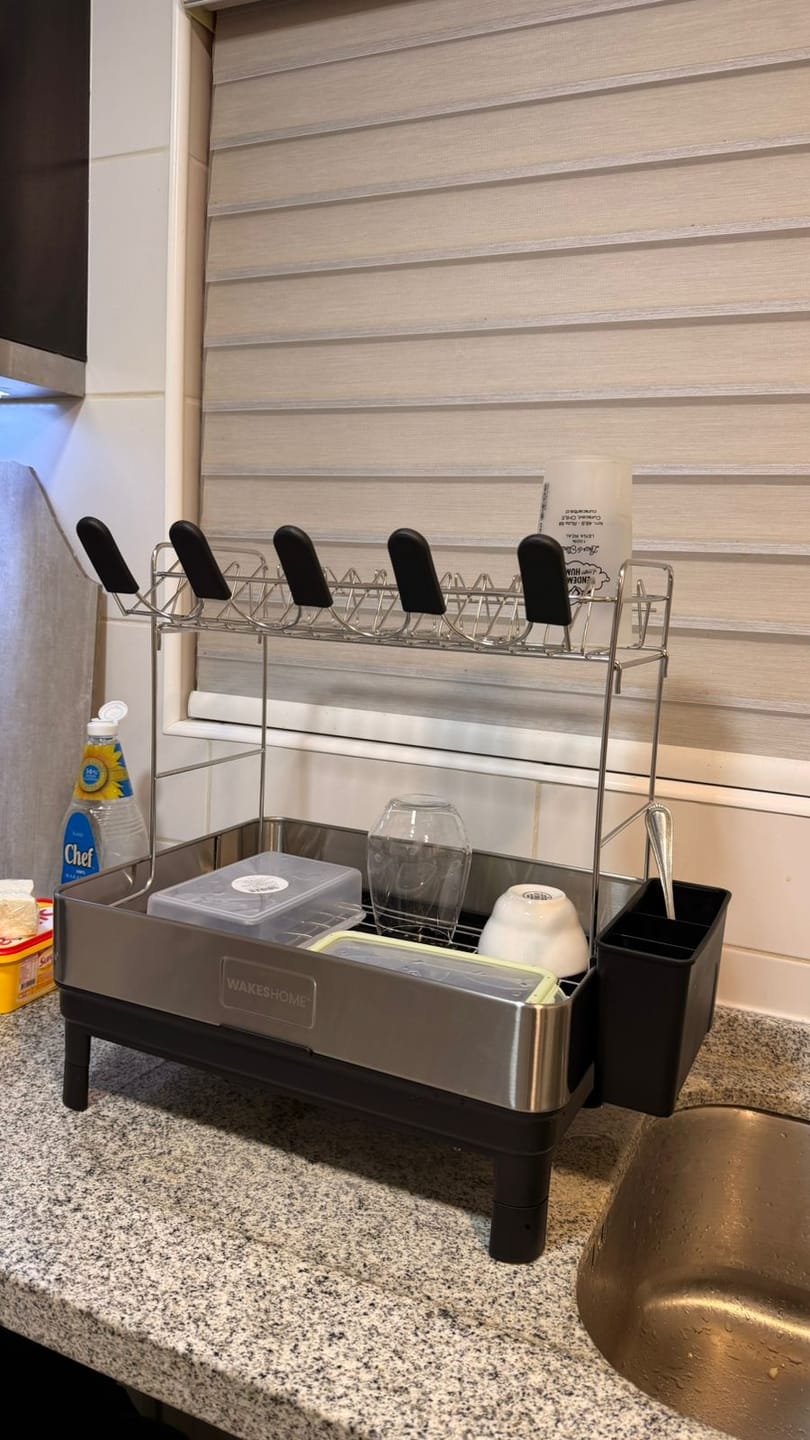 Customer photo review of Escurridor De Platos Inoxidable De 2 Niveles Organizador De Cocina