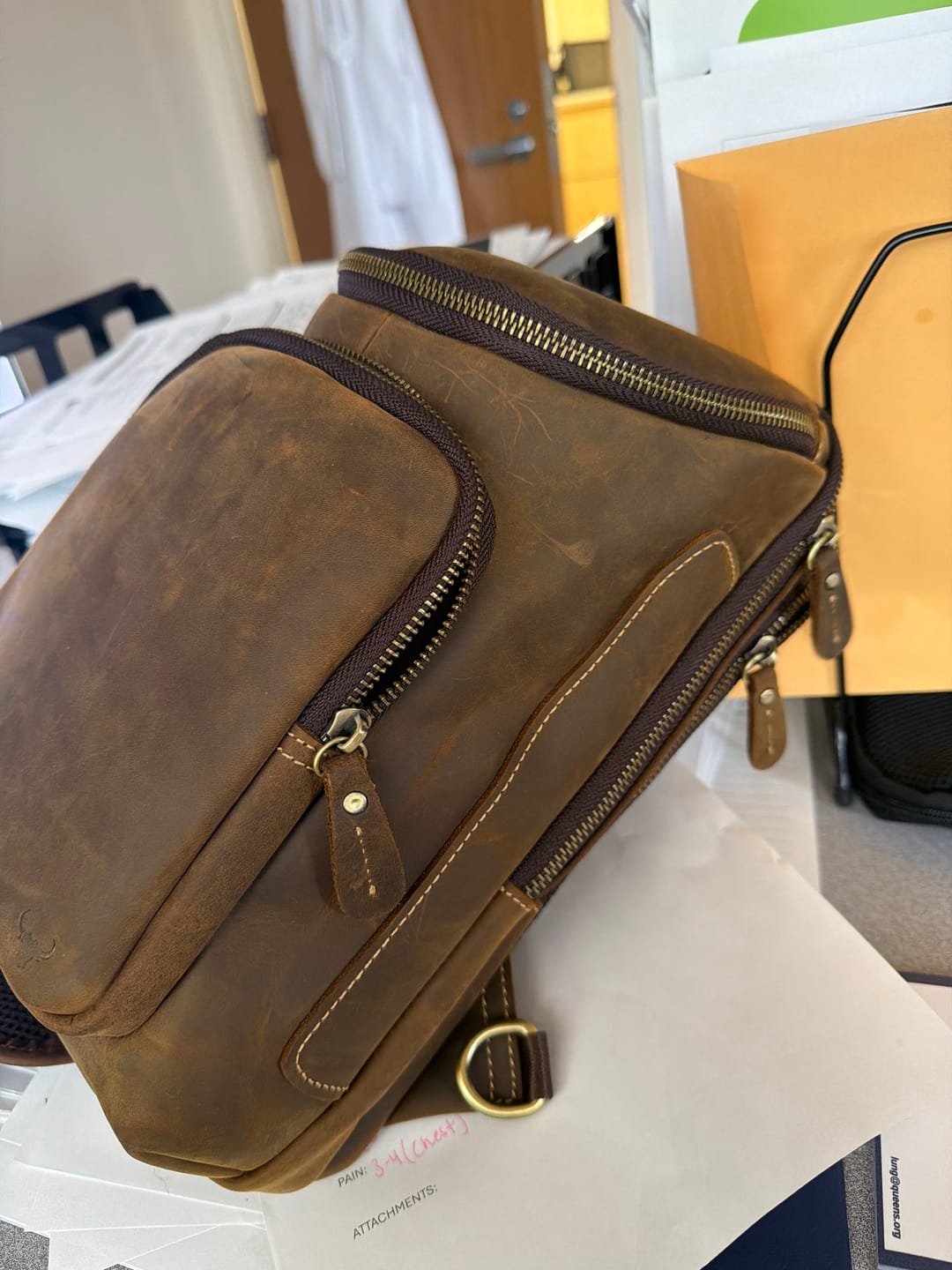 Customer photo review of Tabasco Buffalo Leather Sling Bag