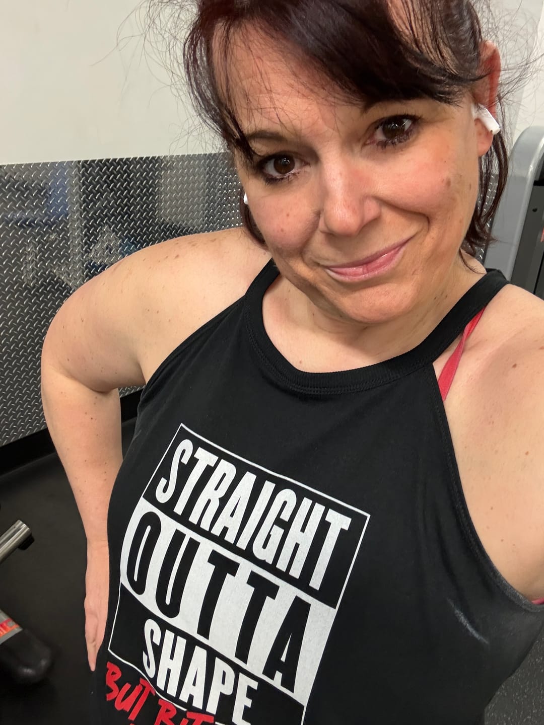Customer photo review of Straight Out Of Shape Rocker Tank