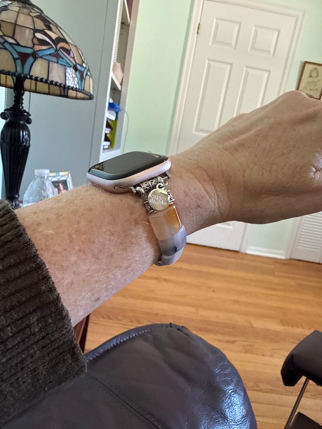 Customer photo review of Sacred Sands Agate Stretch Apple Watch Strap