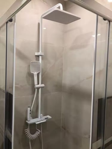 Customer photo review of Dalarna - Smart Shower System with Lights, Tempered Glass Piano  c`Key Controls, Digital Temperature Display (°C) Thermostatic Mixer Full Set