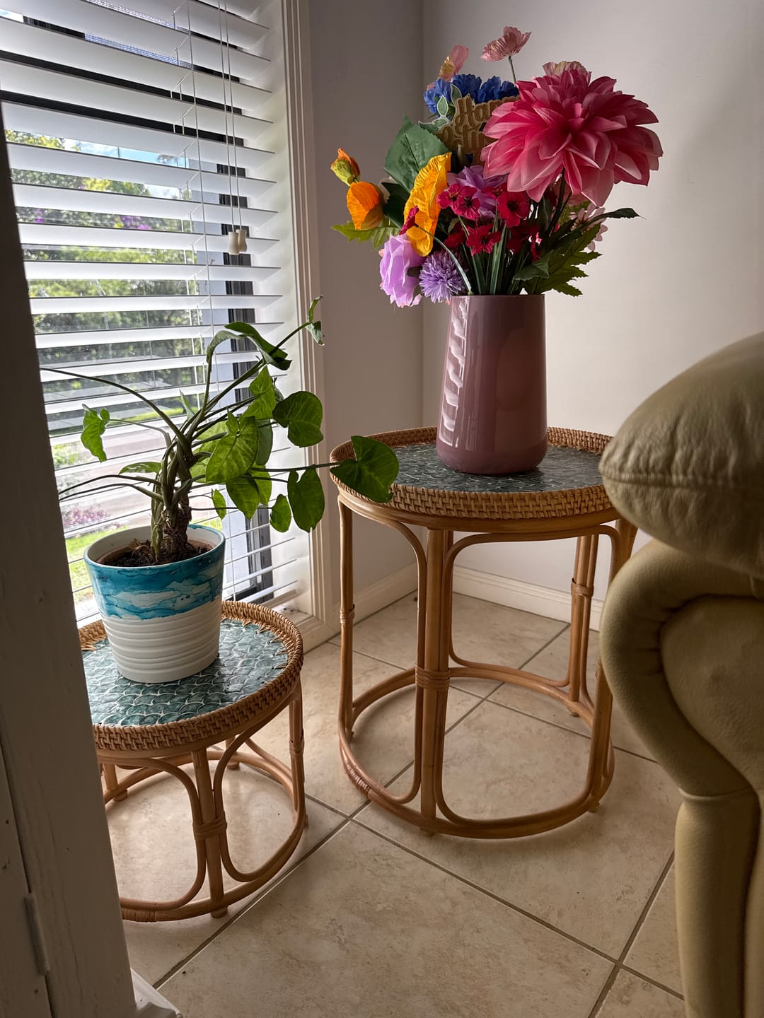 Customer photo review of Sirena Rattan Table Set