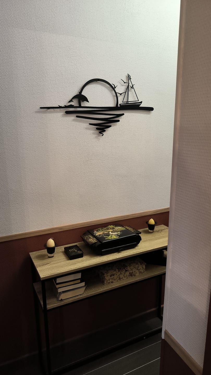Customer photo review of Décoration murale en métal - Lever du soleil (SUN.02)
