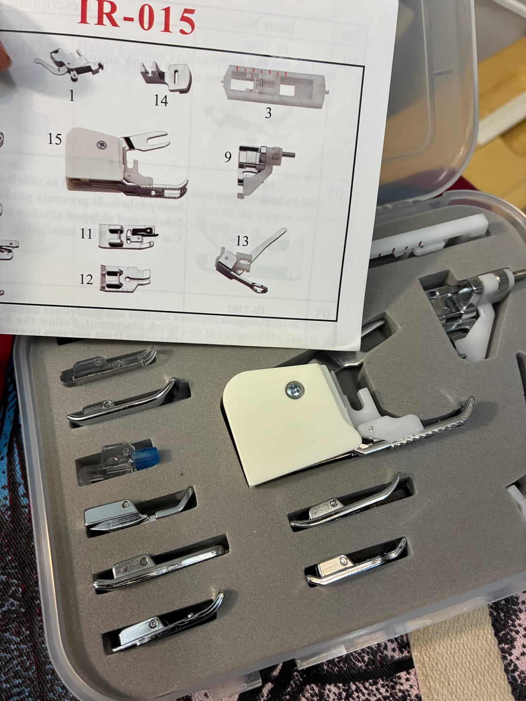 Customer photo review of Low Shank 15 Piece Foot Kit #5011-LBL