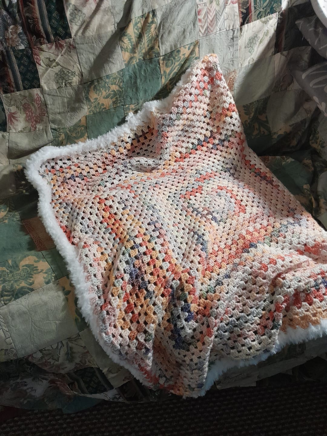 Customer photo review of CrochetPark™ Hearthside Rainbow Blanket Kit