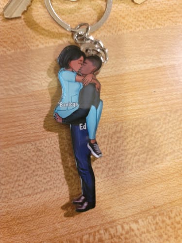 Customer photo review of Personalized Keychain, Couple Portrait, Firefighter, Nurse, Police Officer, Teacher, Gifts by Occupation