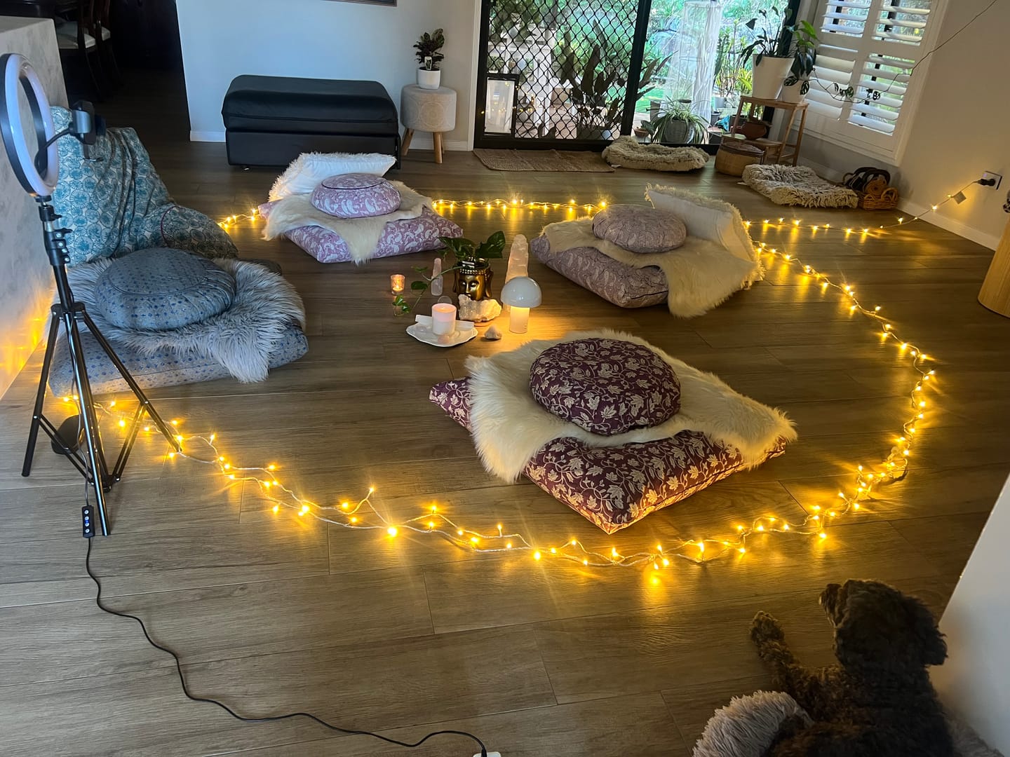 Customer photo review of Round Meditation Cushion ~ Indi Rose Paisley
