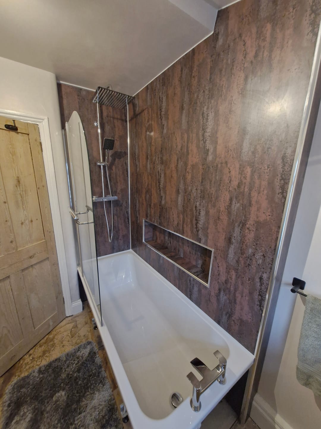 Customer photo review of 10mm Copper Retro Metallic Matt Shower Panel 1M x 2.4M