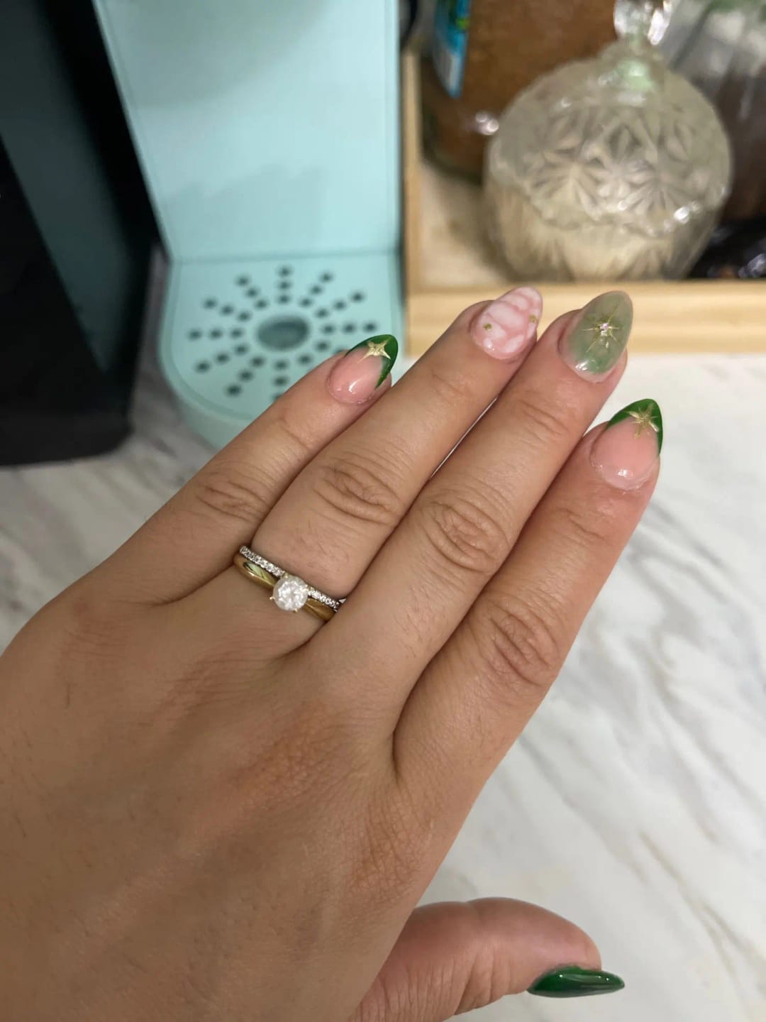 Customer photo review of 2mm Half Eternity Wedding Band