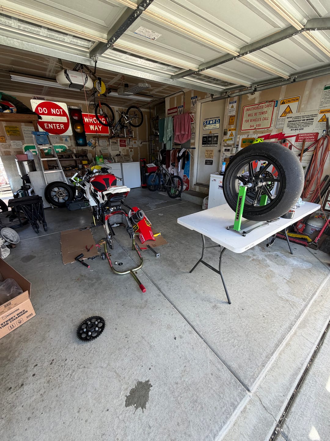 Customer photo review of Motorcycle Wheel Balancer