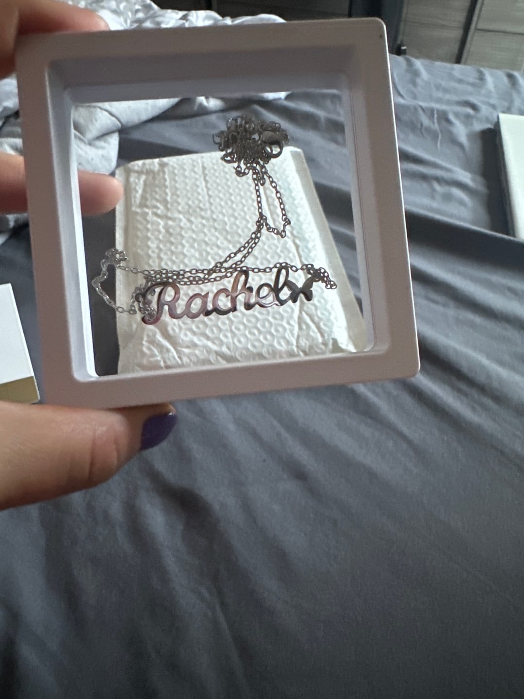 Customer photo review of Butterfly Name Necklace