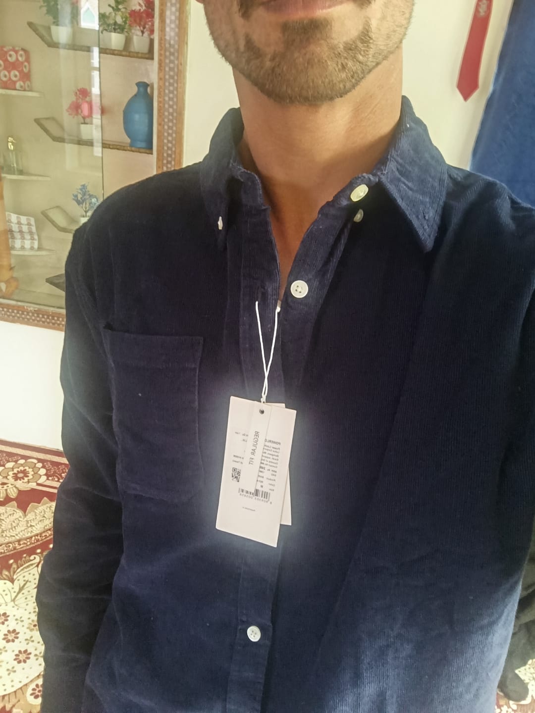 Customer photo review of Navy Corduroy Shirt