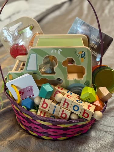 Customer photo review of Curated Monthly Baby Box