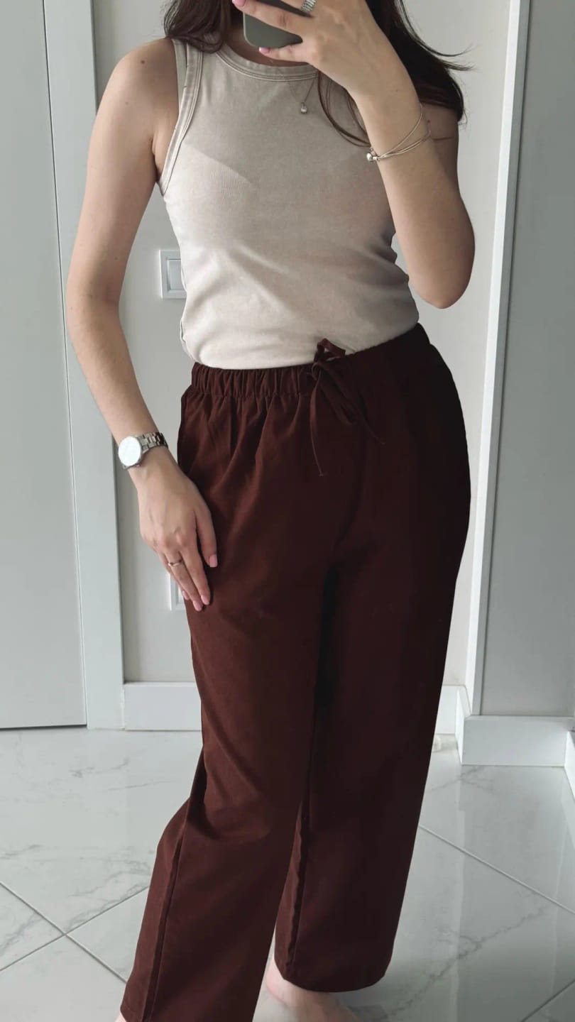 Customer photo review of Kendall Wide Leg Linen Pants