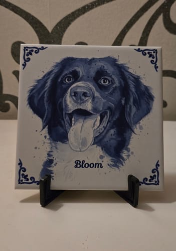 Customer photo review of Aquarel Portret op Tegel - Upload je eigen foto