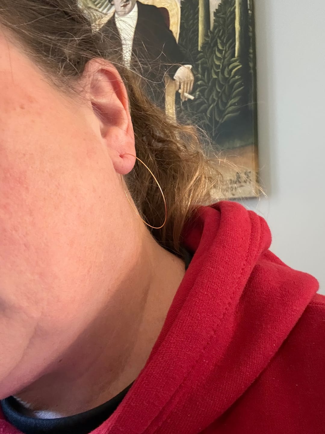 Customer photo review of Gold Hoop Dangles