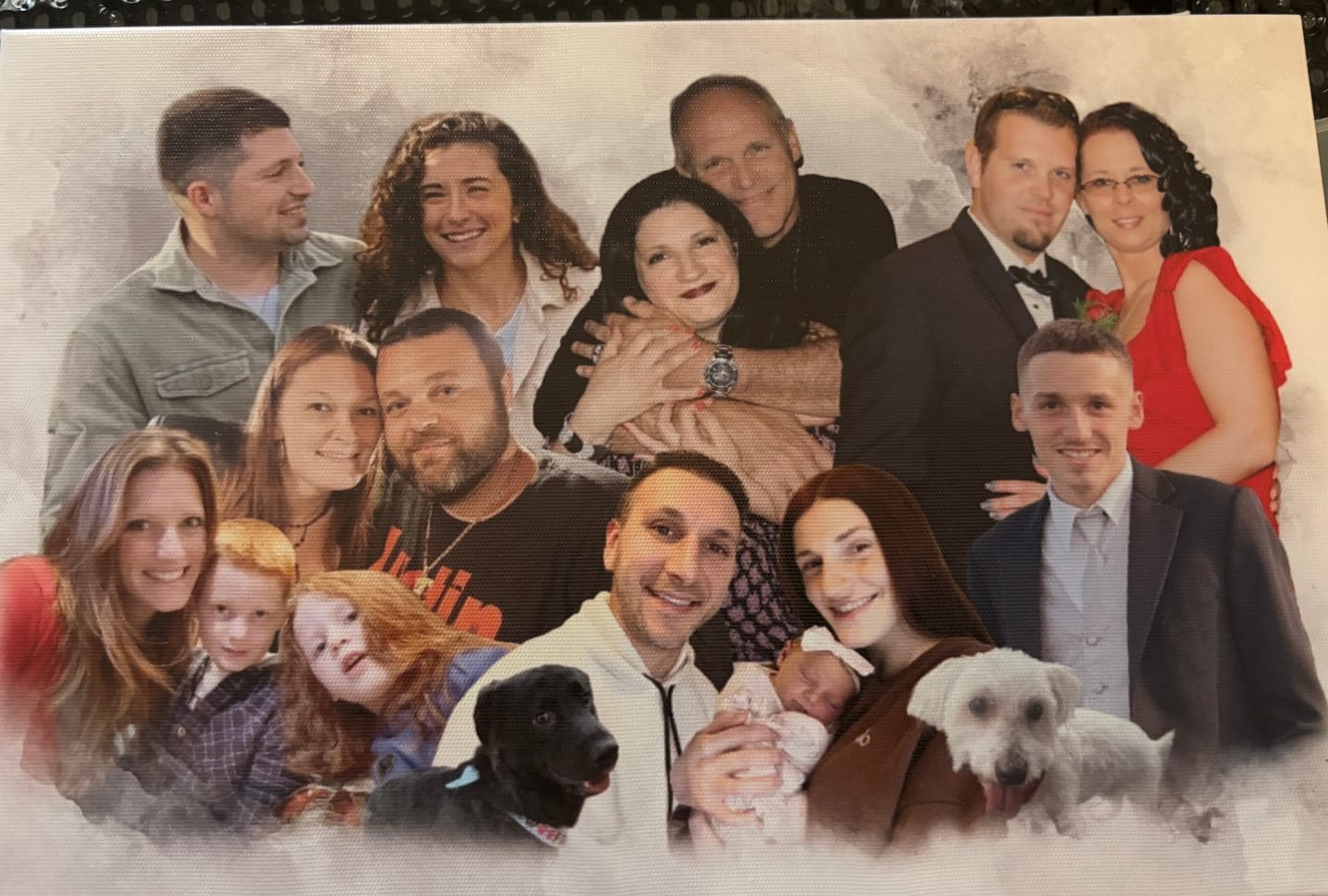 Customer photo review of Custom Combine Photo Loved One, Family Portrait From Different Photos - Personalized Customized Canvas - Memorial Gift For Family Member