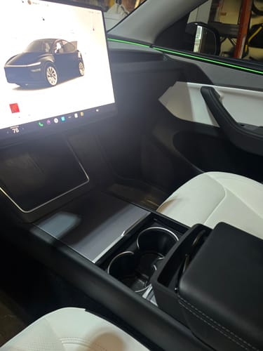 Customer photo review of Center Console Armrest Sunglasses Storage Box for New Tesla Model Y Juniper 2025+