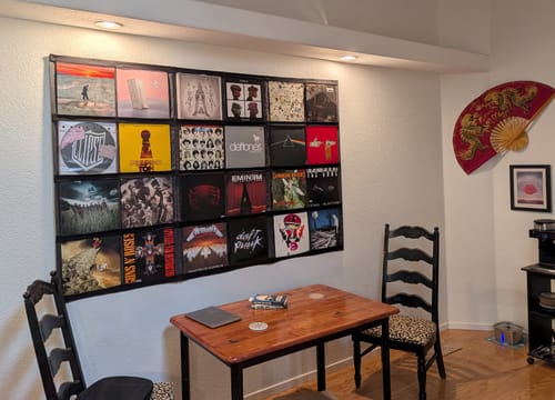 Customer photo review of 12" Vinyl Record Display Frame - LP Wall Storage