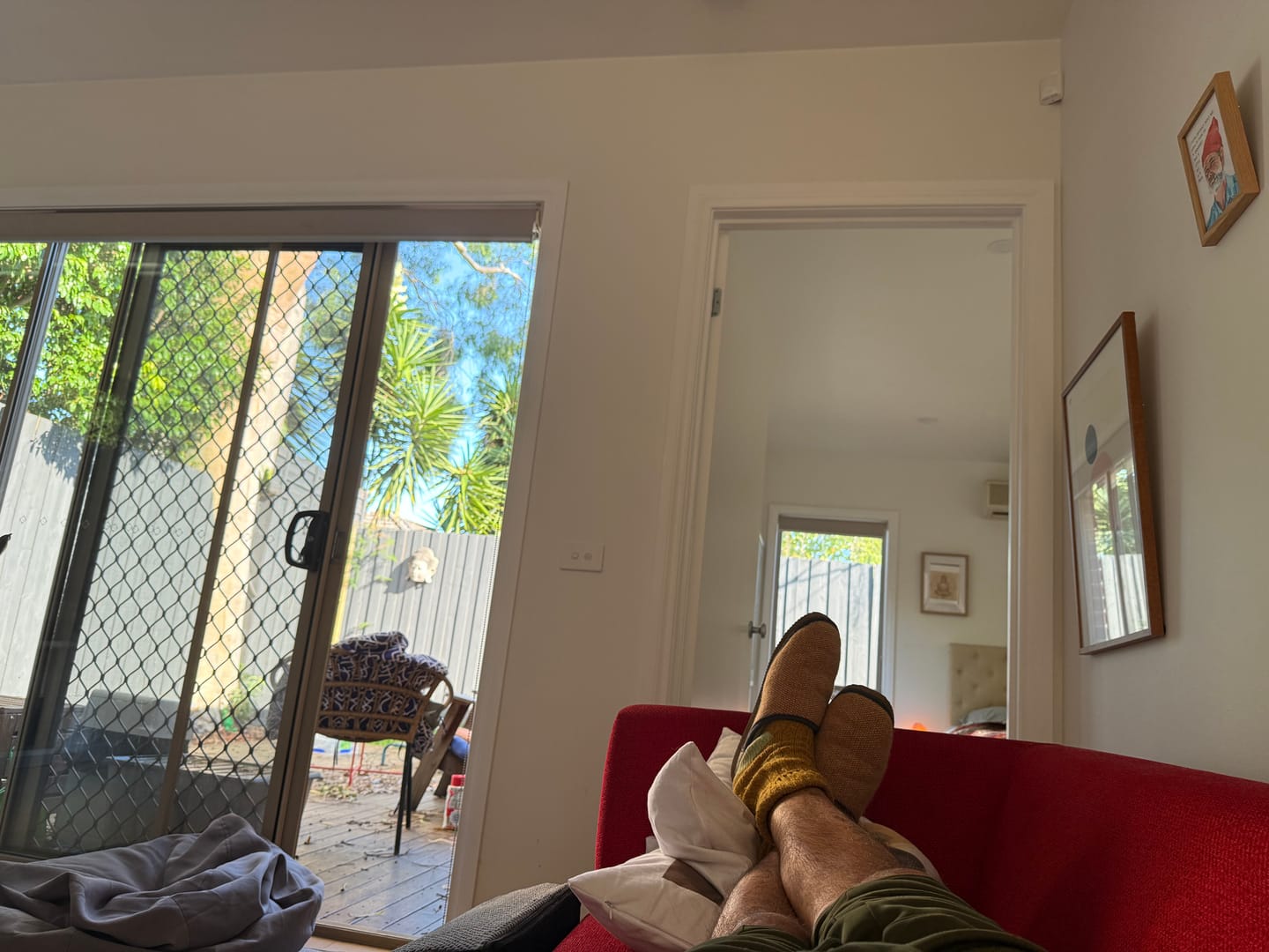 Customer photo review of Unisex Mustard & Mint Recycled Silk Blend Chunky Socks