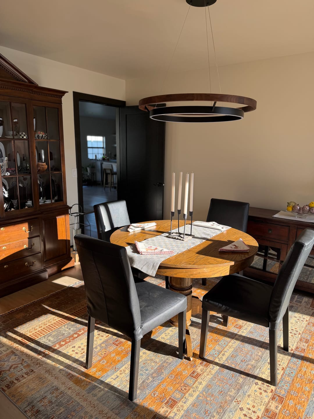 Customer photo review of WOMO Circular Led Wood Chandelier-WM2492