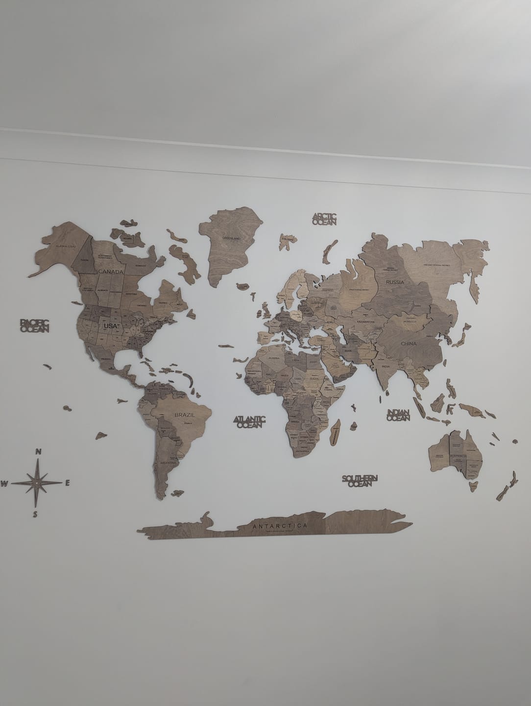 Customer photo review of 3D Wooden World Map Terra