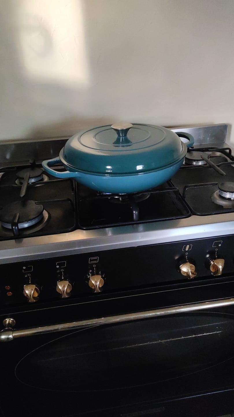 Customer photo review of Ensemble 7 pièces en fonte émaillée - Bleu Cyan