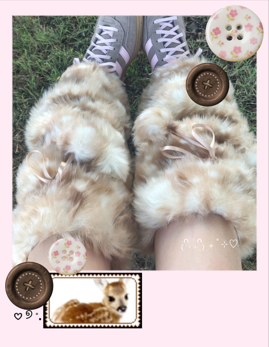 Customer photo review of Cottage Deer Faux Fur leg warmer