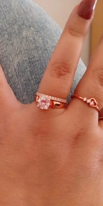 Customer photo review of 2mm Half Eternity Wedding Band