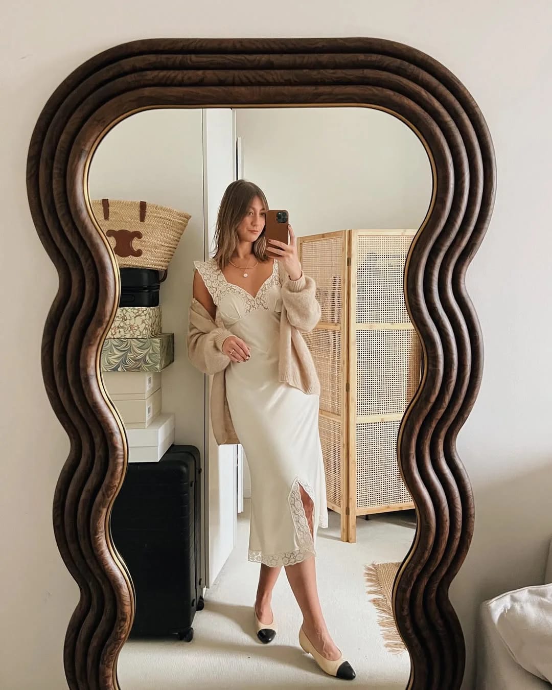 Customer photo review of Piper Satin Lace Maxi Dress