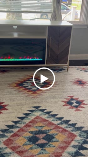 Customer video review of Harper 68" Chevron Door Fireplace TV Stand