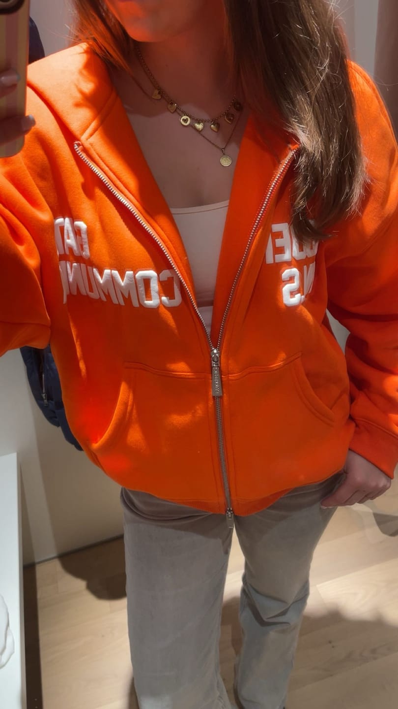 Customer photo review of GATED COMMUNITY ZIP HOODIE ORANGE
