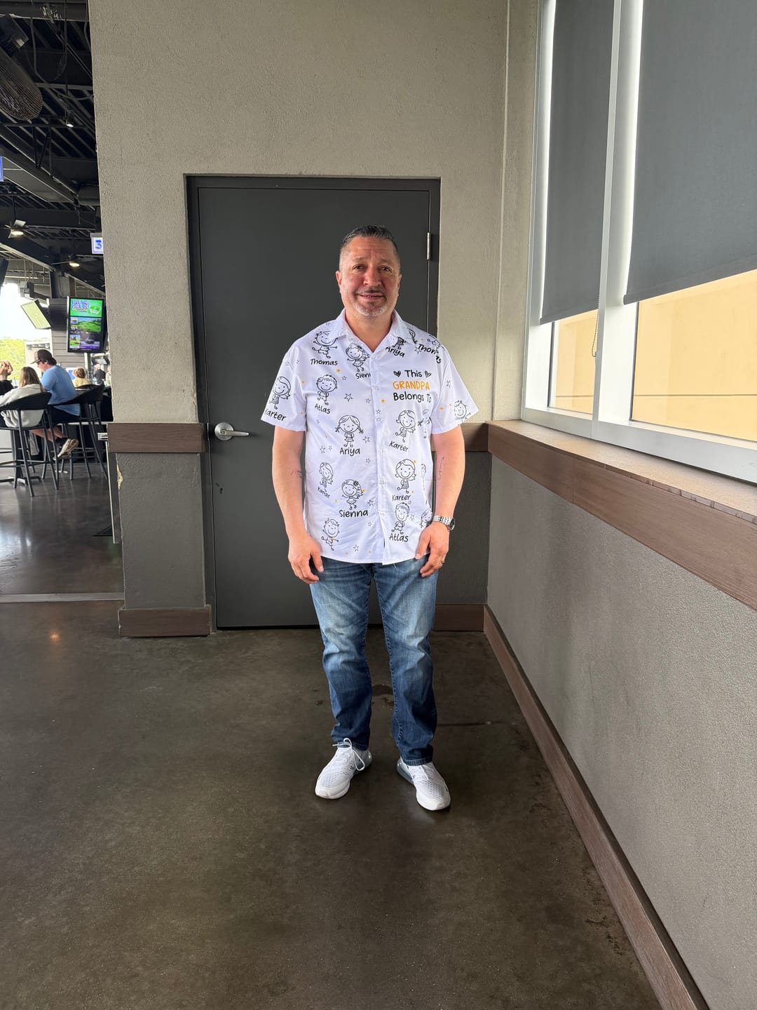 Customer photo review of Personalized Hawaiian Shirt- This Grandpa Belongs To Doodle