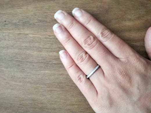Customer photo review of 2mm Half Eternity Wedding Band