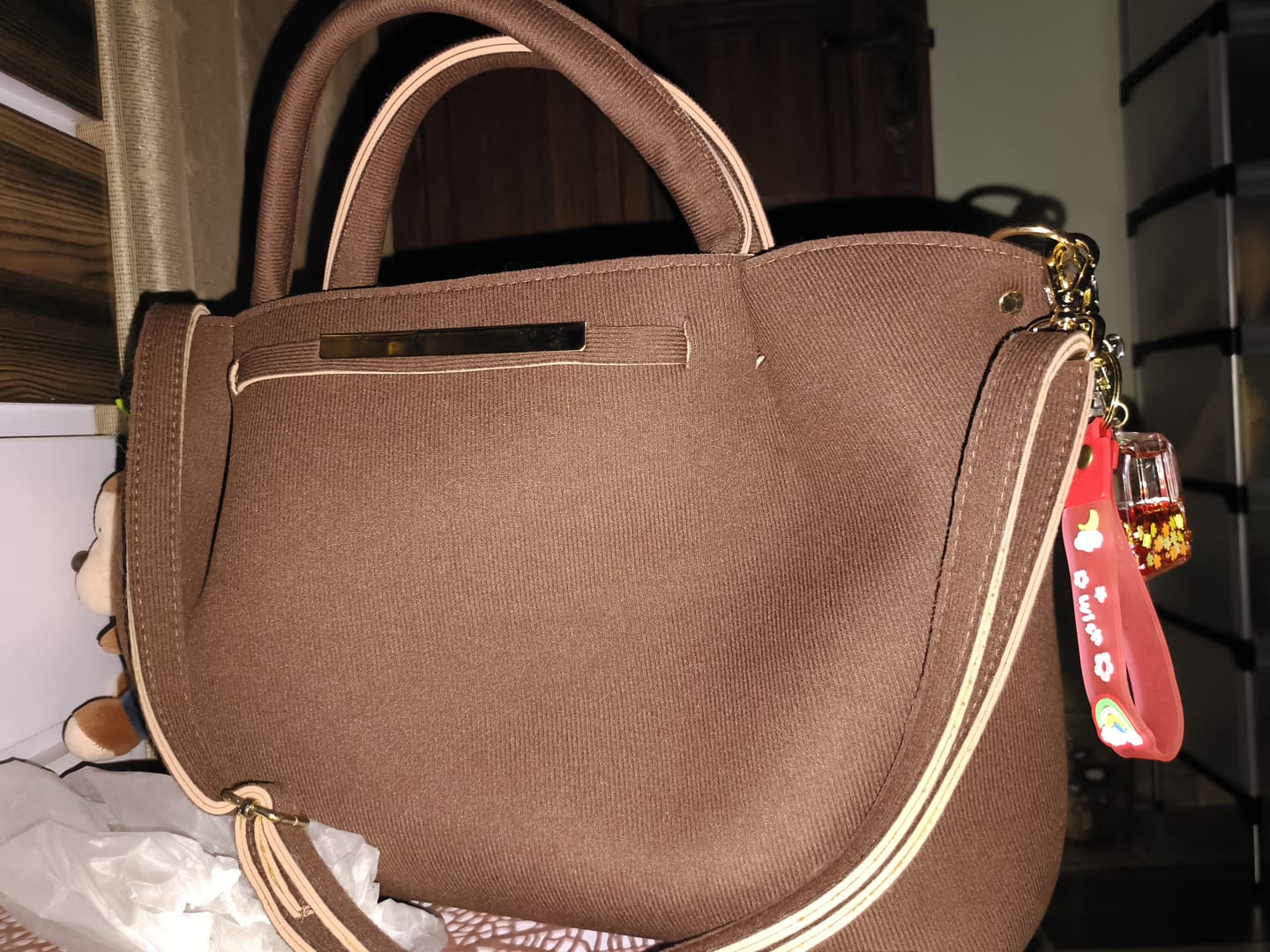Customer photo review of Polene Brown Belle The Tote Bag